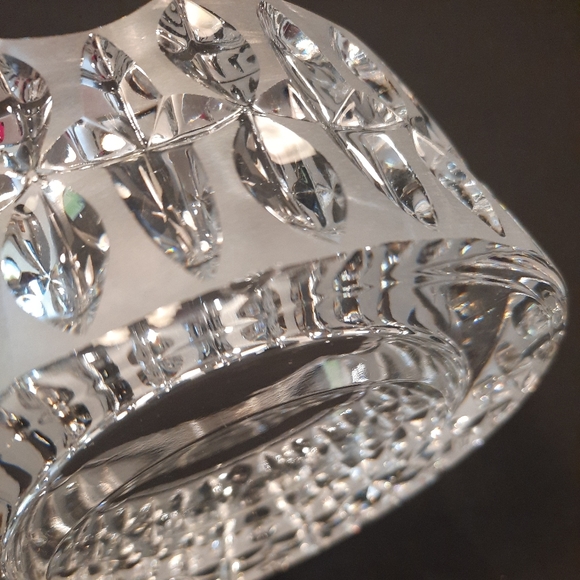 Vintage Cut Crystal Frosted Clear Glass Cigar Cigarette Ashtray 5” - Picture 2 of 8